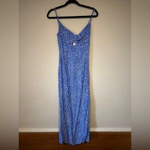 Kookai Blue Karlie Midi Twist Maxi Dress with Spaghetti Straps
